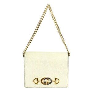 Gucci Zumi Pebbled Leather Wallet on Chain Multi-tonal Italy MSRP $1050